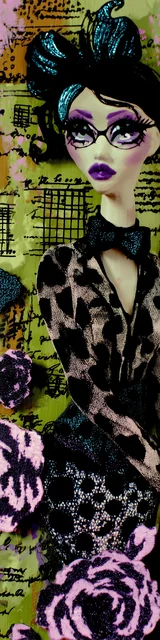 Free teacher bookmark featuring a lady teacher with glasses in green tones